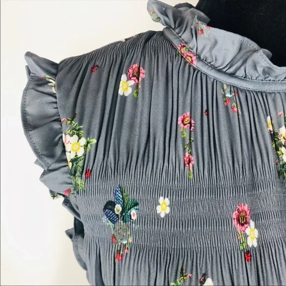 Ted Baker Gray Oracle Pleated Midi Dress Sz 2 or Small - Picture 5 of 10